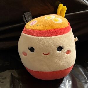 Cute Smiling Ramen 🍜 Plush Toy with Red and Orange Details